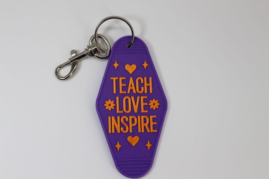 Teach Love Inspire Personalised Keyring
