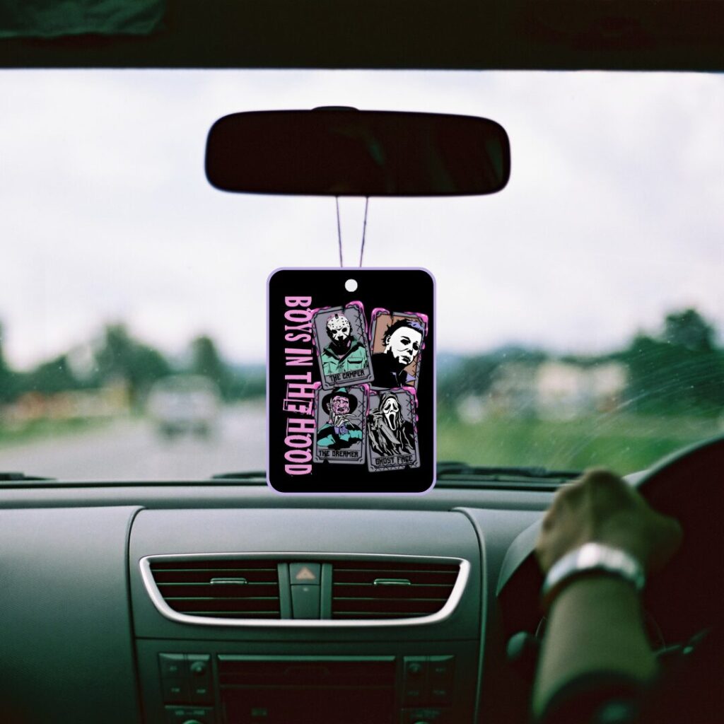 Boys in the Hood Horror Car Air Freshener – Slasher Movie Villains Halloween Gift