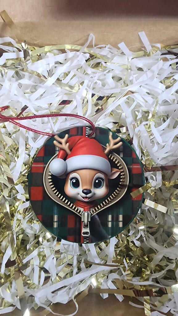 Reindeer Surprise Christmas Ornament
