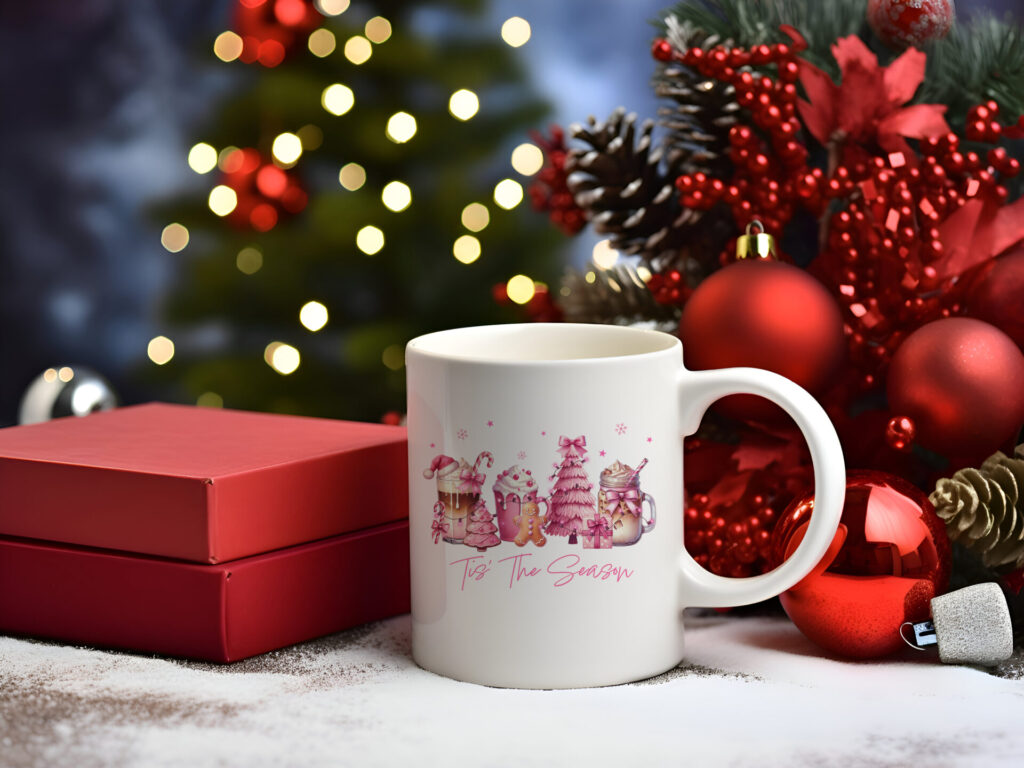 Pink Holiday Cheer Coffee Mug