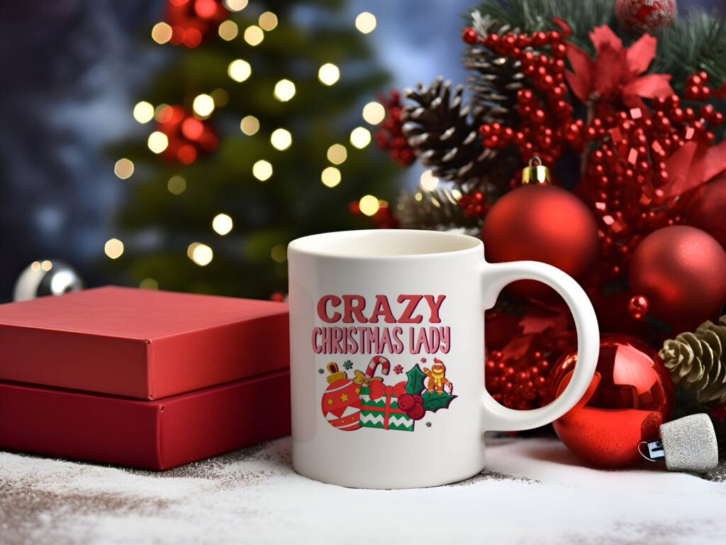 Crazy Christmas Lady Coffee Mug