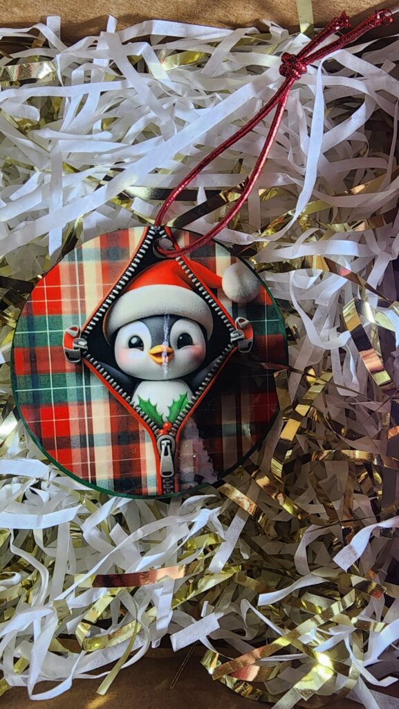 Peekaboo Penguin Christmas Ornament