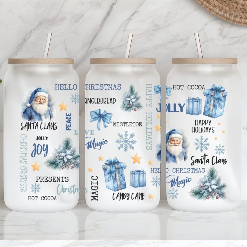 Winter Wonderland Wishes Frosted Iced Coffee Glass Cup
