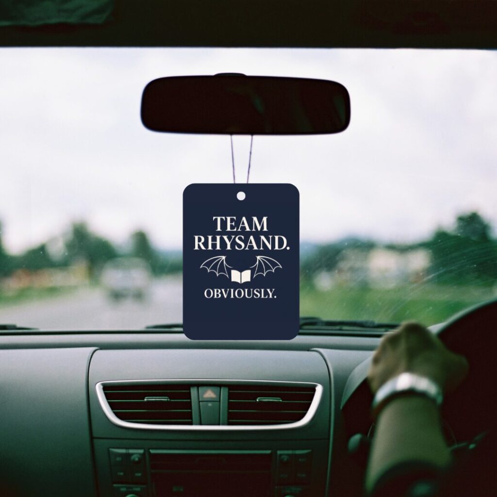 Team Rhysand Obviously Car Air Freshener – ACOTAR Inspired Bookish Car Charm – Velaris Fantasy Romance Accessory – Reusable Book Lover Car Freshener