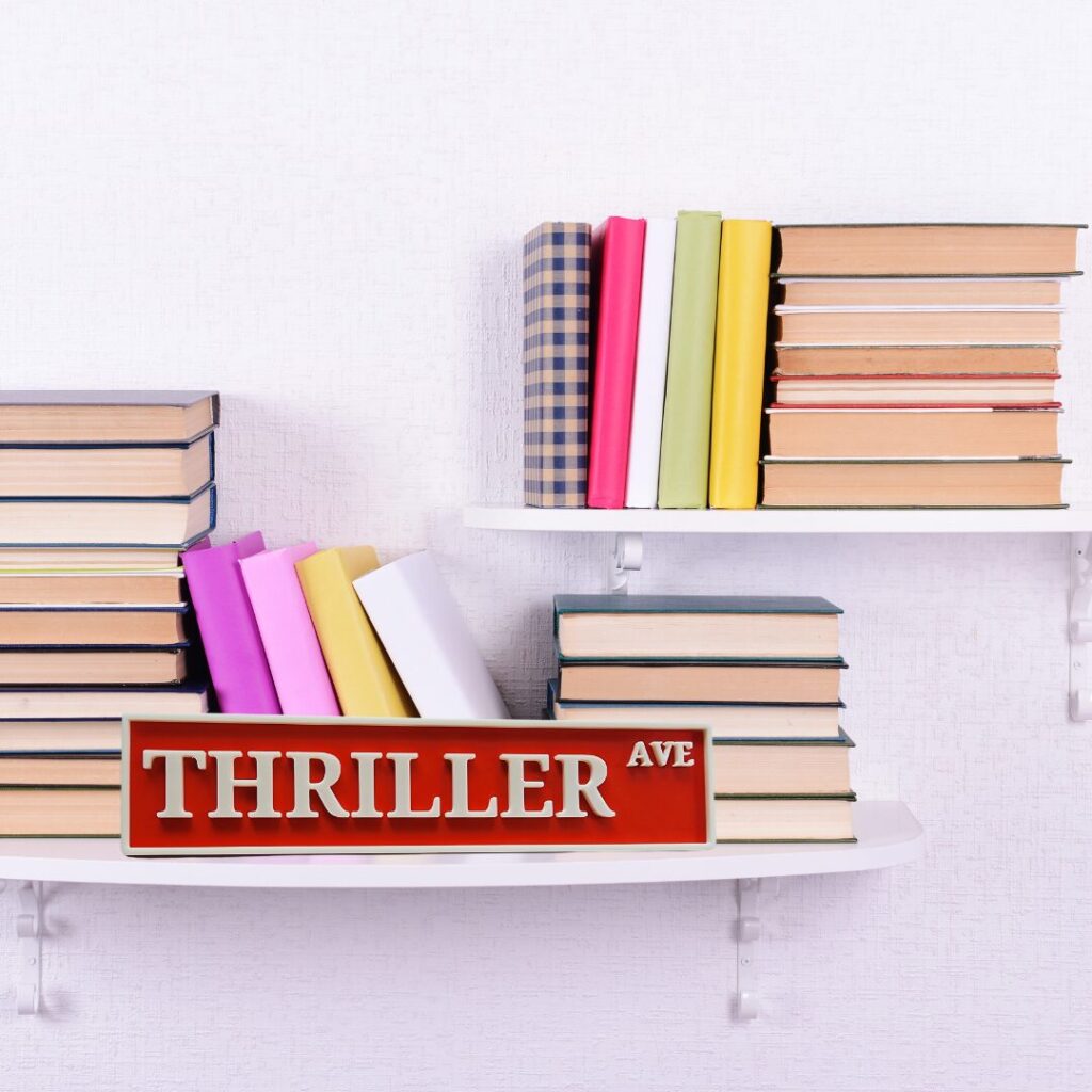 Thriller Avenue 3D-Printed Bookshelf Sign – Crime & Mystery Book Nook Decor