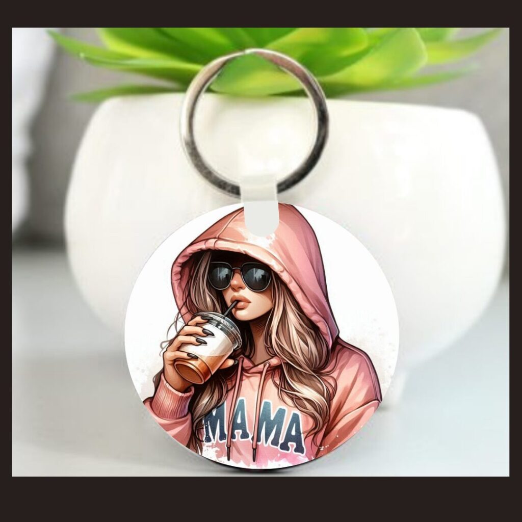 Iced Coffee Mama Keyring - Trendy Mum Vibes