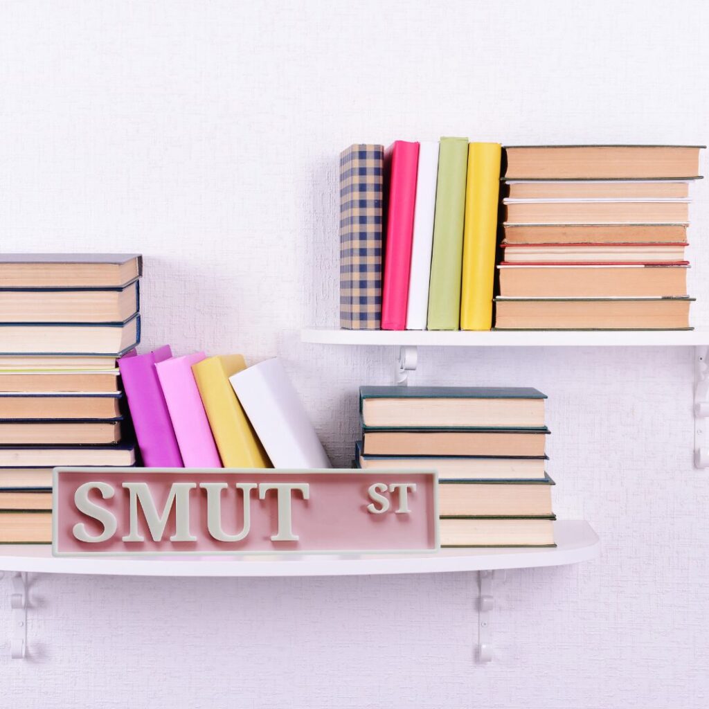 Smut Street 3D-Printed Bookshelf Sign - Spicy Book Shelf Decor - Romance Reader Gift - Smutty Library Sign