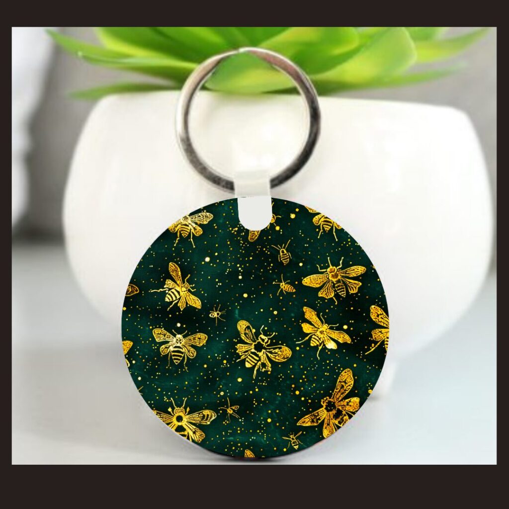 Golden Honeybee Keyring - Celestial Bee Lover's Charm