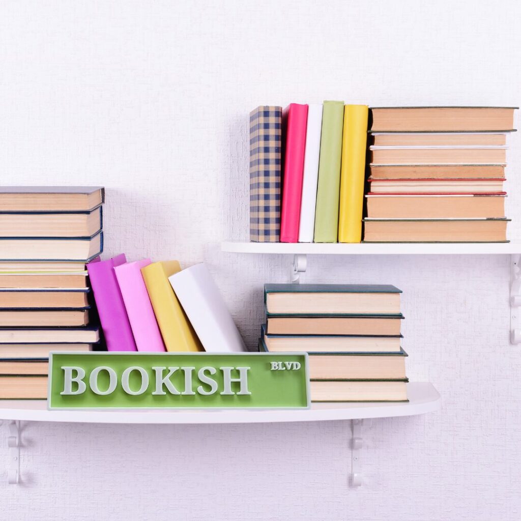 Bookish Blvd 3D-Printed Street Sign – Aesthetic Bookshelf Decor for Readers & Library Lovers