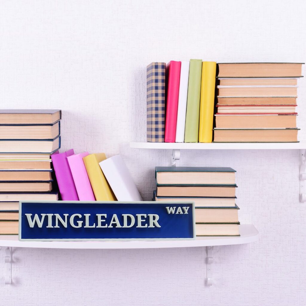 Wingleader Way 3D-Printed Street Sign – Fourth Wing Bookshelf Decor
