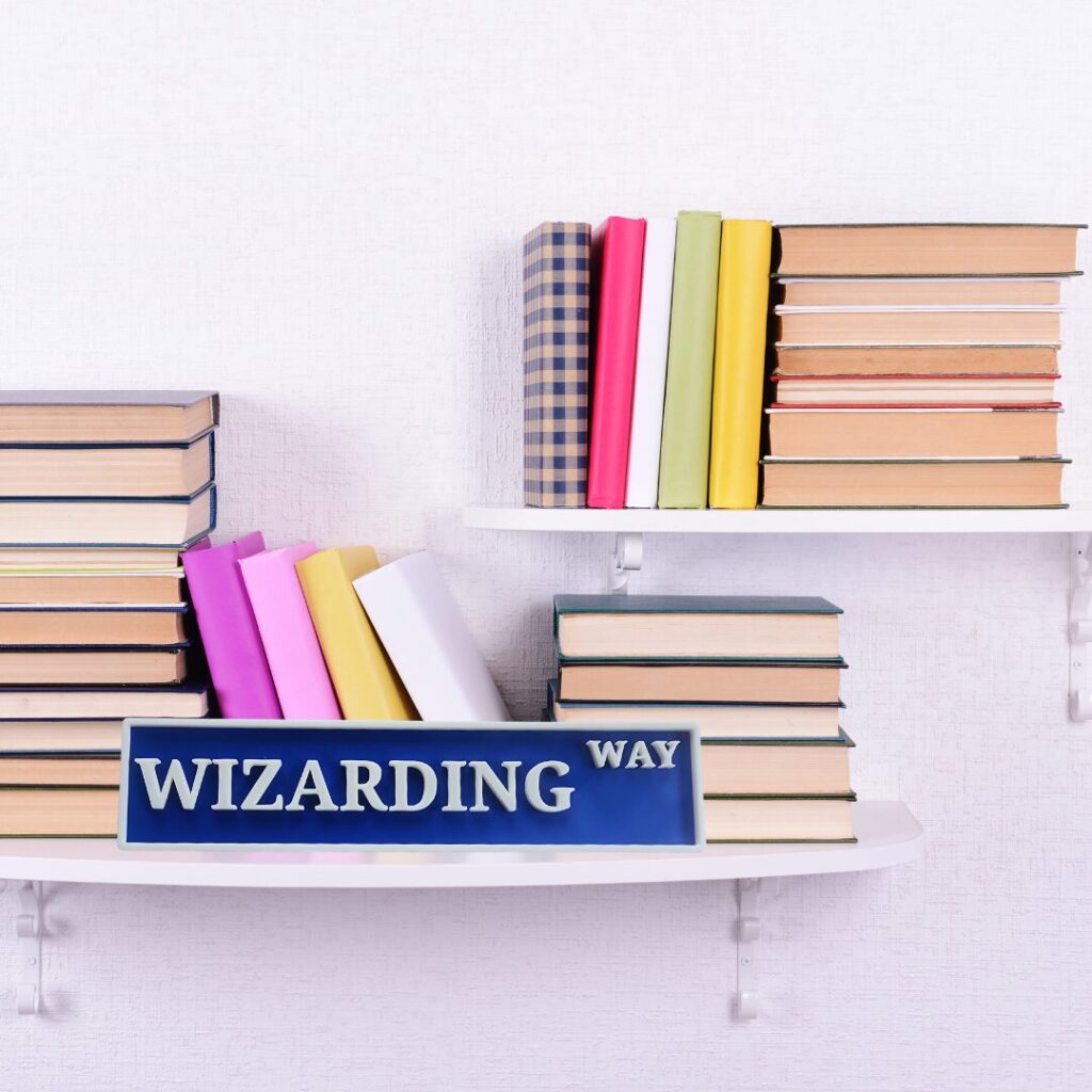Wizarding Way 3D-Printed Street Sign – Magical Bookshelf & Library Decor