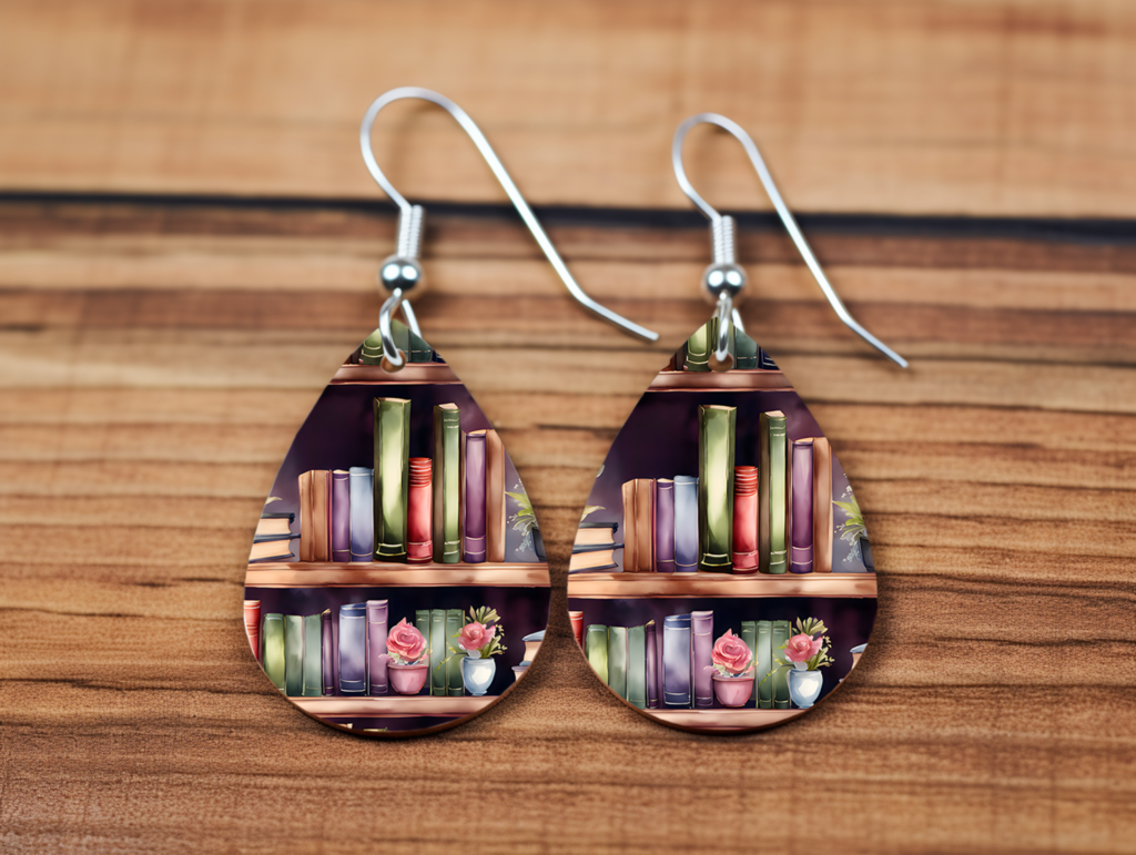 Bibliophile’s Dream Teardrop Statement Earrings