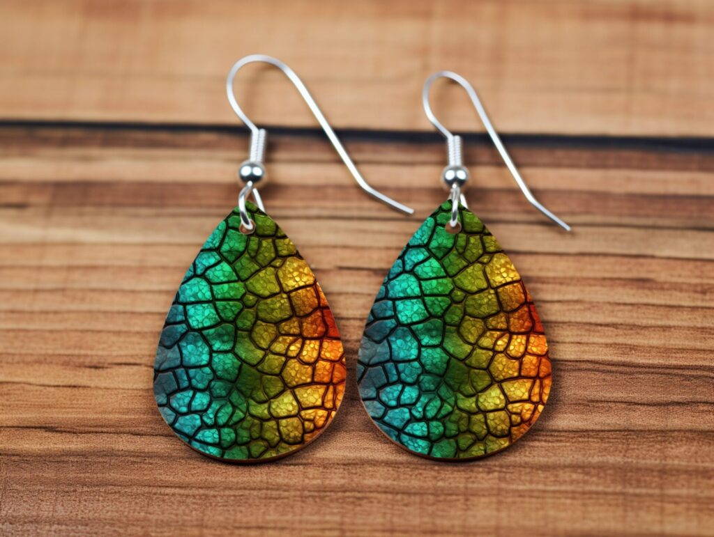 Dragon Ember Statement Earrings - Iridescent Teardrop Dangles
