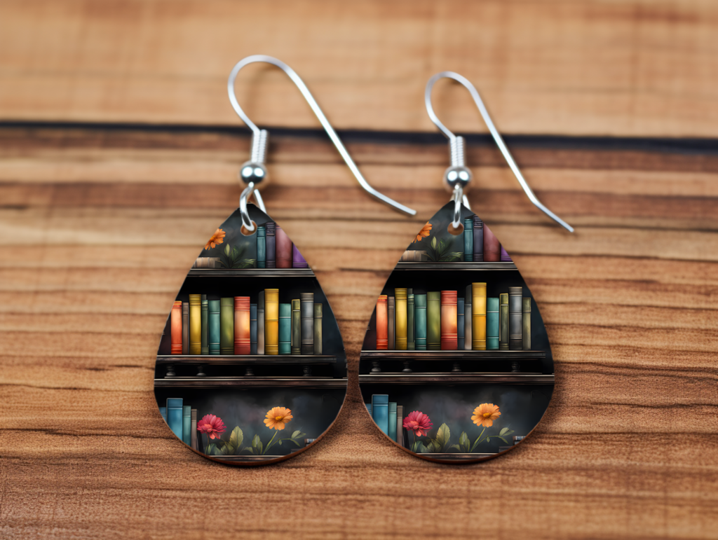 Midnight Library Teardrop Statement Earrings