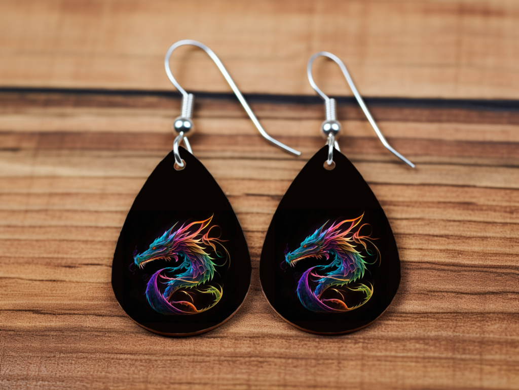 Inferno Dragon Teardrop Statement Earrings