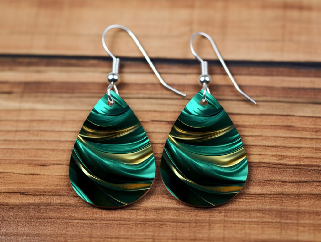 Emerald Luxe Swirl Teardrop Earrings
