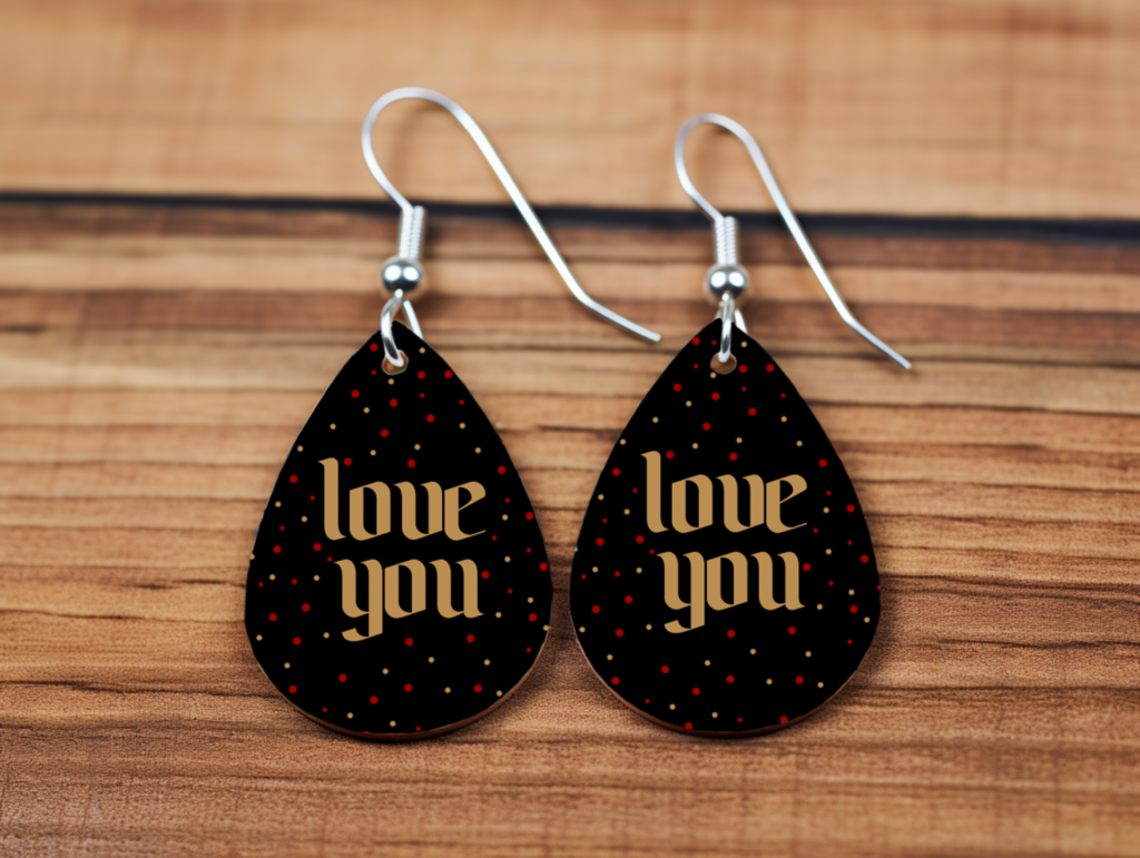 Love You Statement Earrings - Romantic Teardrop Dangles