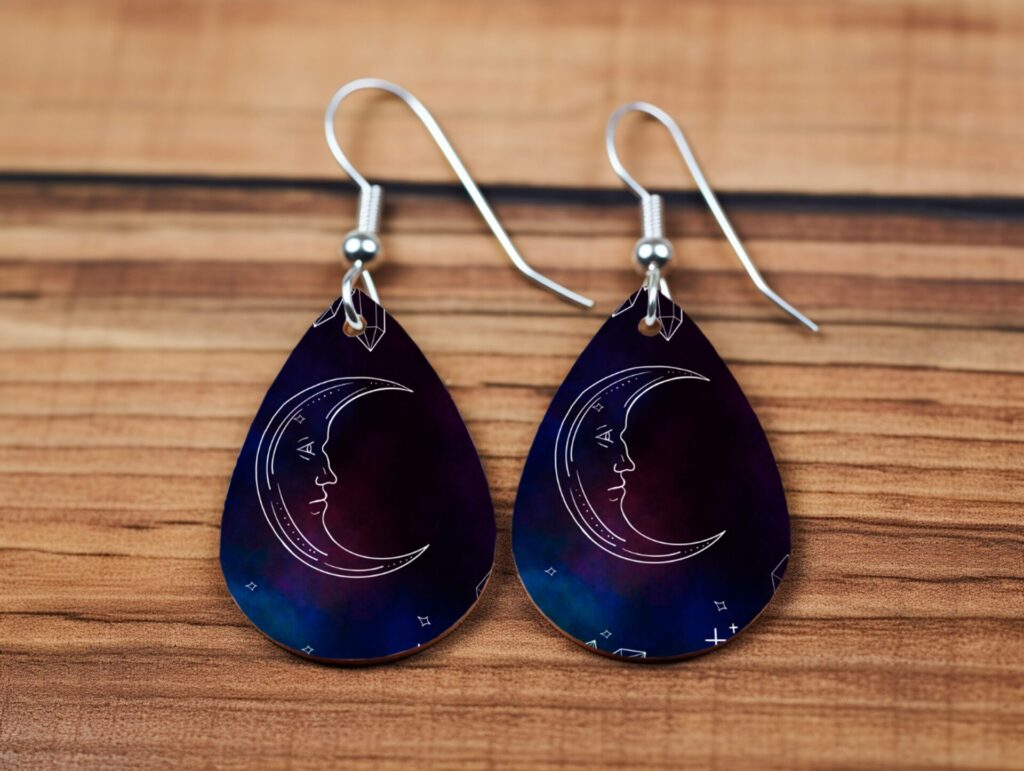 Mystic Moon Statement Earrings - Celestial Teardrop Dangles