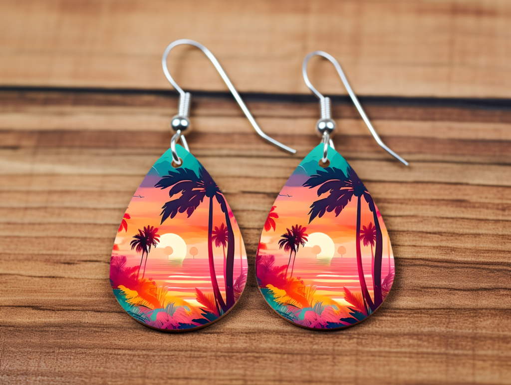 Tropical Sunset Teardrop Earrings