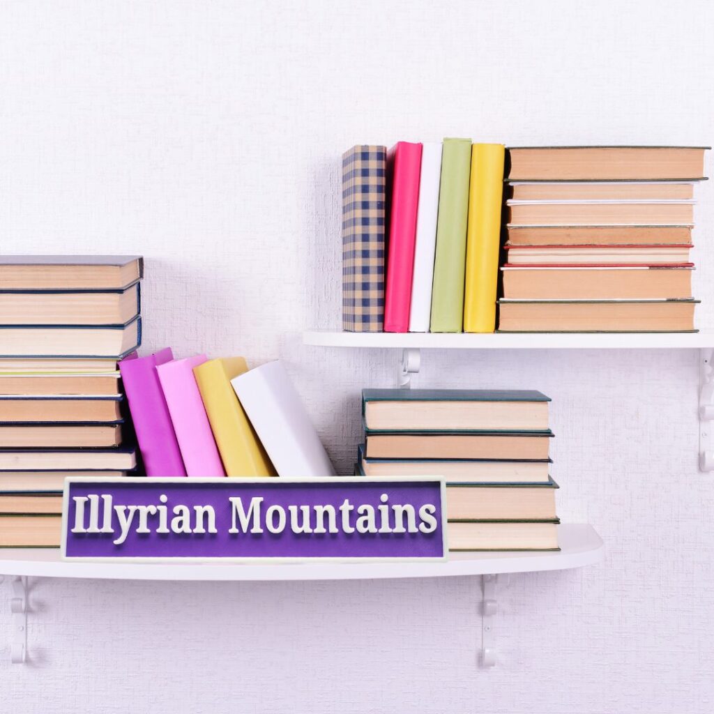 Illyrian Mountains Bookish Sign – ACOTAR-Inspired 3D Printed Shelf Decor for Fantasy & Sarah J Maas Fans
