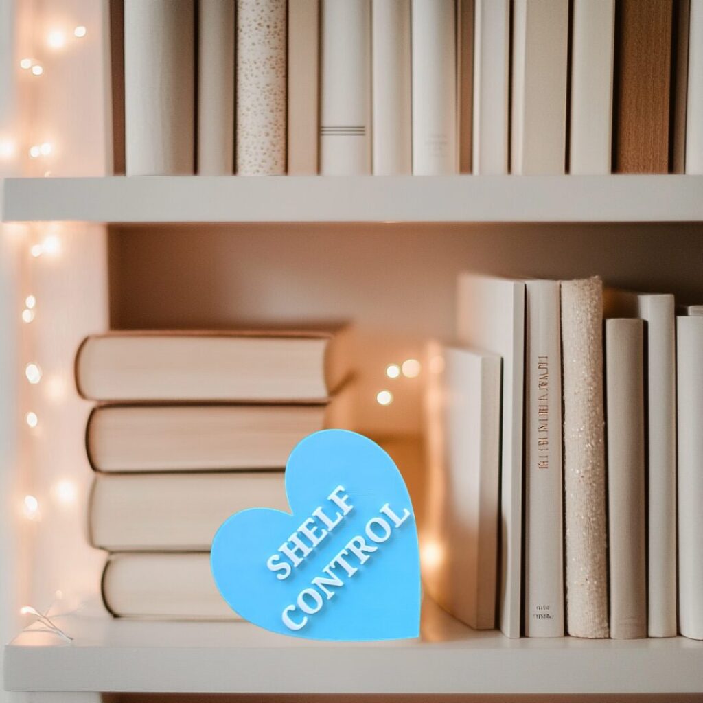 Shelf Control Heart Sign - 3D Printed Bookish Decor, Funny Bookshelf Sign, Reading Nook Aesthetic