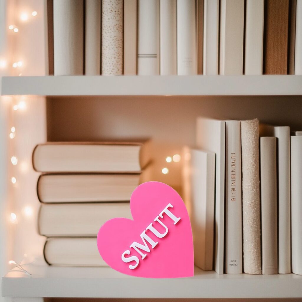 Smut 3D Printed Heart - Spicy Book Lover Decor - Romance Reader Book Nook Sign - Smutty Bookshelf Aesthetic Gift