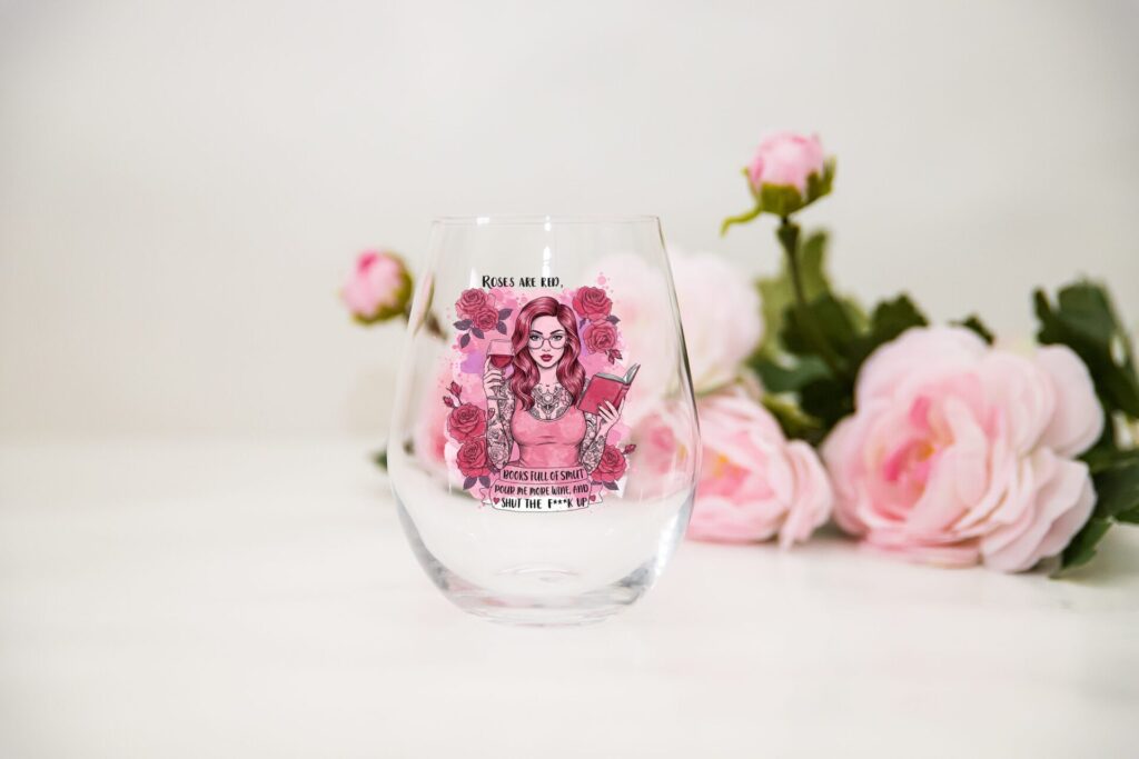 Books Full of Smut Stemless Wine Glass – Funny Romance Reader Gift