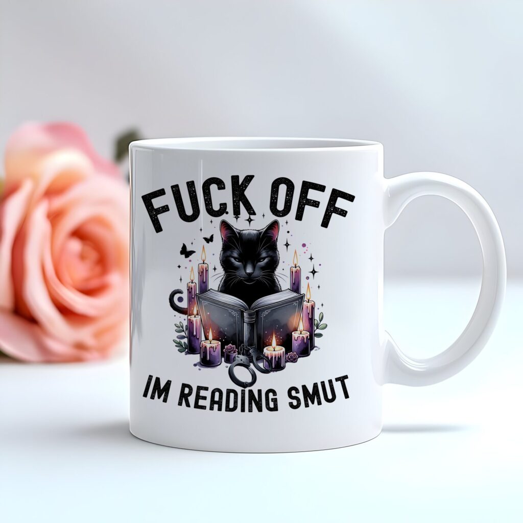 Fk Off I’m Reading Smut Coffee Mug - Spicy Book Lover Gift - Gothic Bookish Mug - Dark Romance Reader Cup