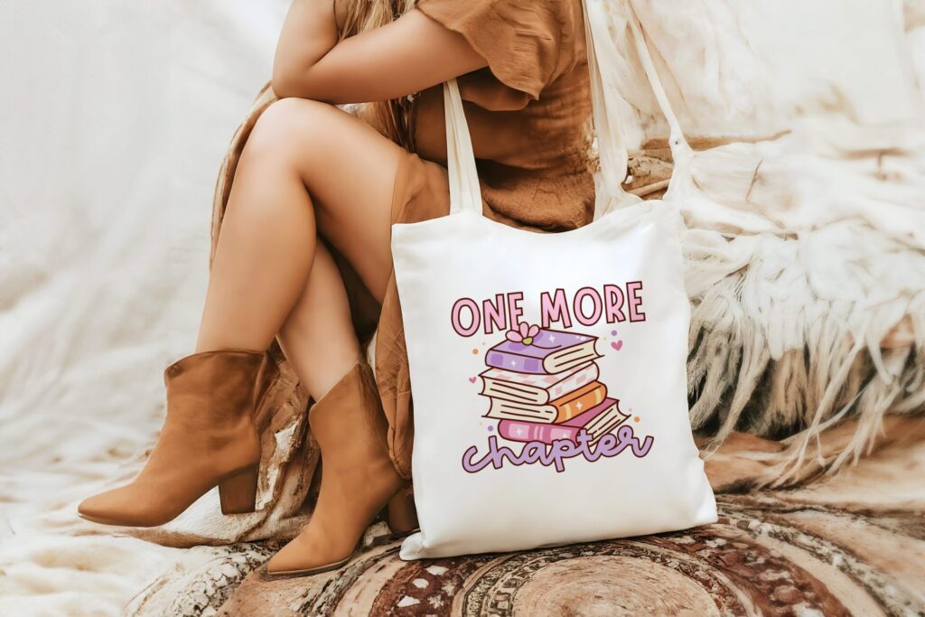 One More Chapter Tote Bag – Cute Book Lover Gift, Aesthetic Library Tote