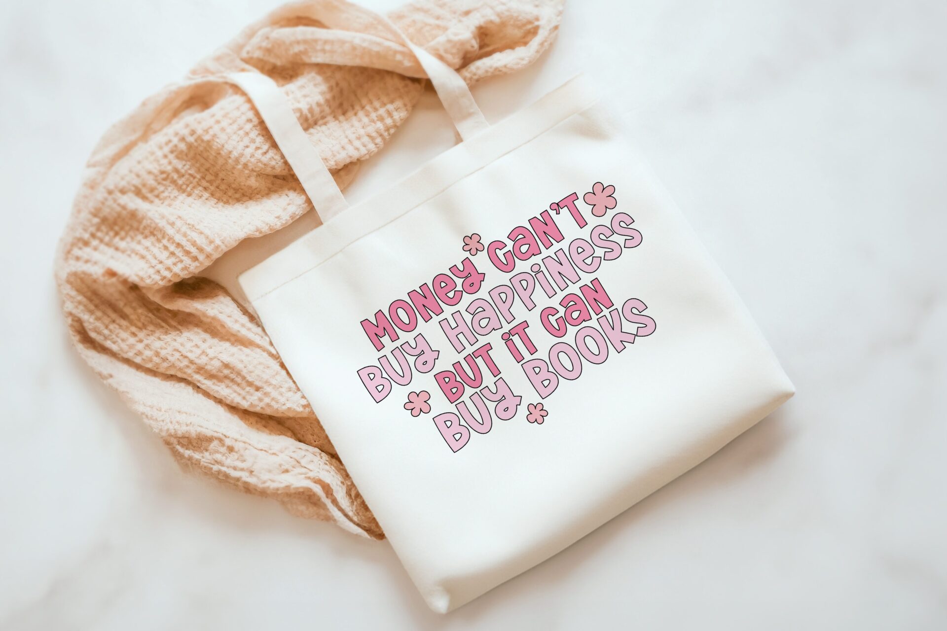 Money Can't Buy Happiness tote bag