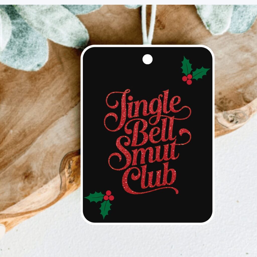 Jingle Bell Smut Club Car Air Freshener - Spicy Christmas Bookish Gift - Funny Holiday Car Decor for Romance Readers