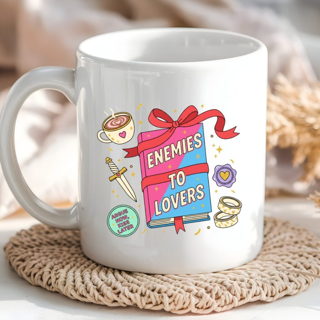 Enemies to Lovers Mug Funny Bookish Coffee Mug Romance Trope Gift for Readers Book Lovers Gift