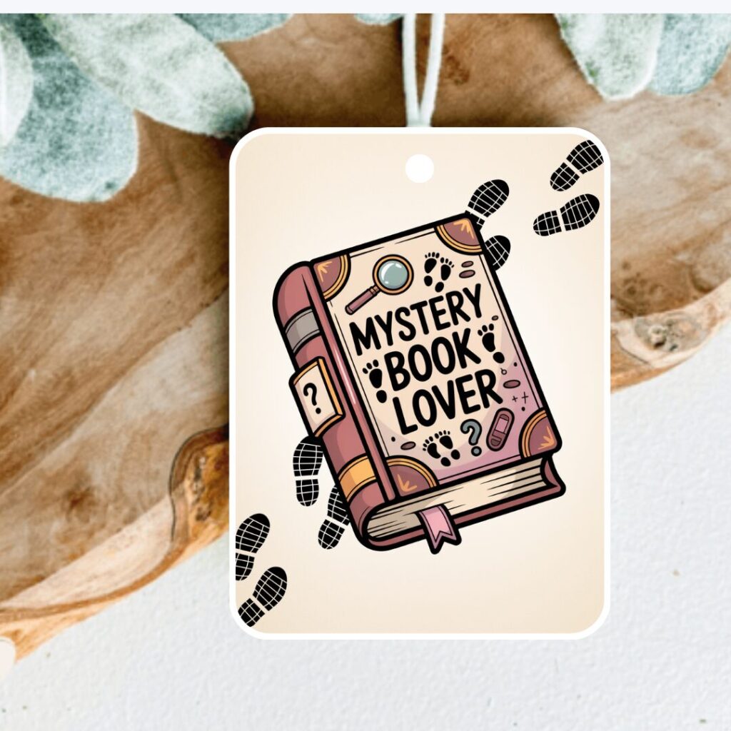 Mystery Book Lover Car Air Freshener - Cute Bookish Gift for Readers - Cozy Crime & Thriller Reader Car Decor