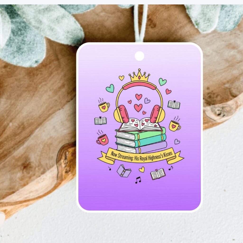 Royal Romance Car Air Freshener - Cute Bookish Audiobook Gift for Readers - Princess & Prince Trope Car Decor