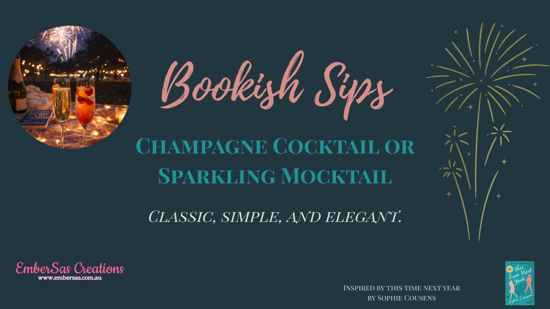 📖 Bookish Sips: Champagne Cocktail or Sparkling Mocktail