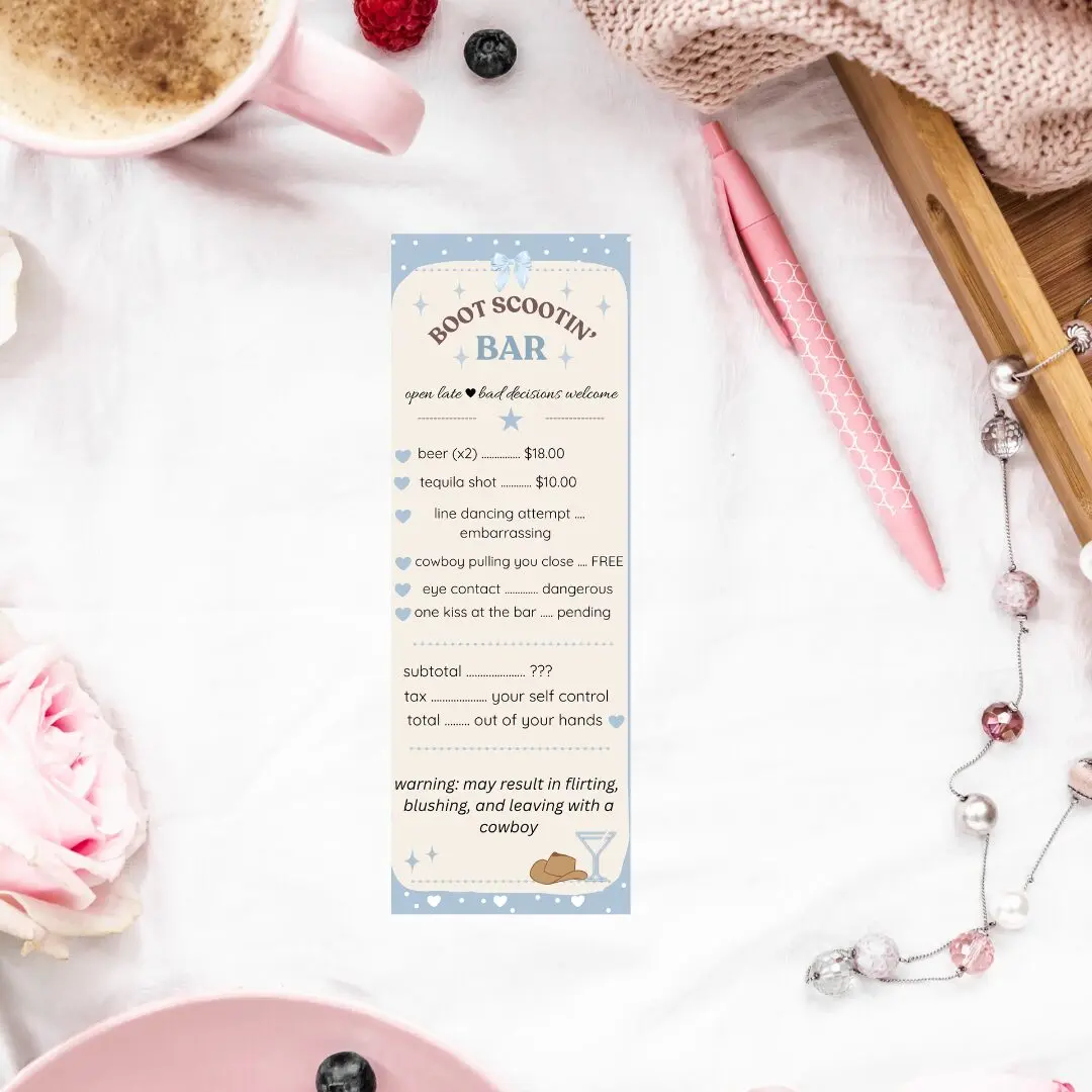 Cowboy Romance Bookmark - Boot Scootin' Bar Menu Bookmark, BookTok Gift - Image 5