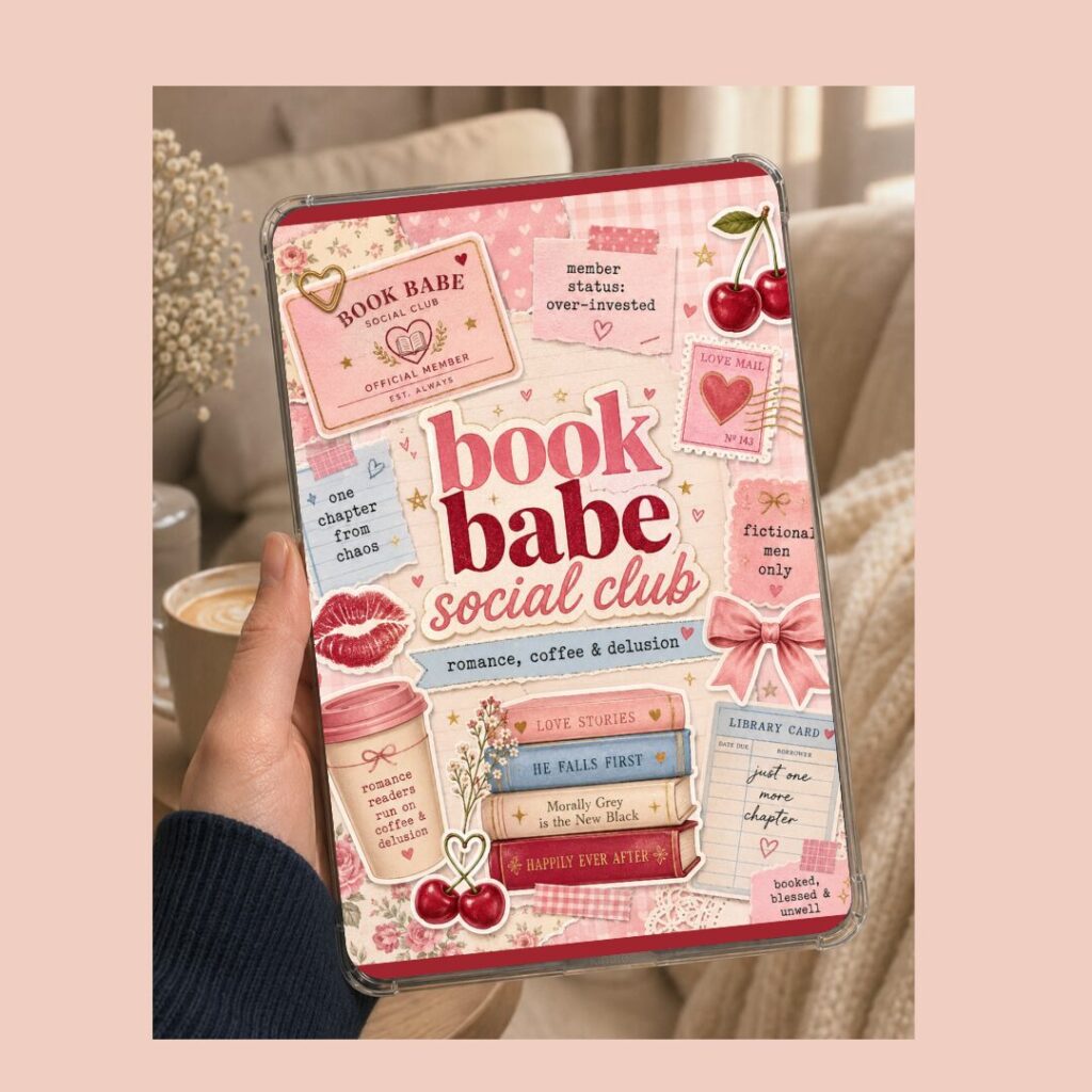 Book Babe Social Club Kindle Insert - Romance Reader Bookish Decor