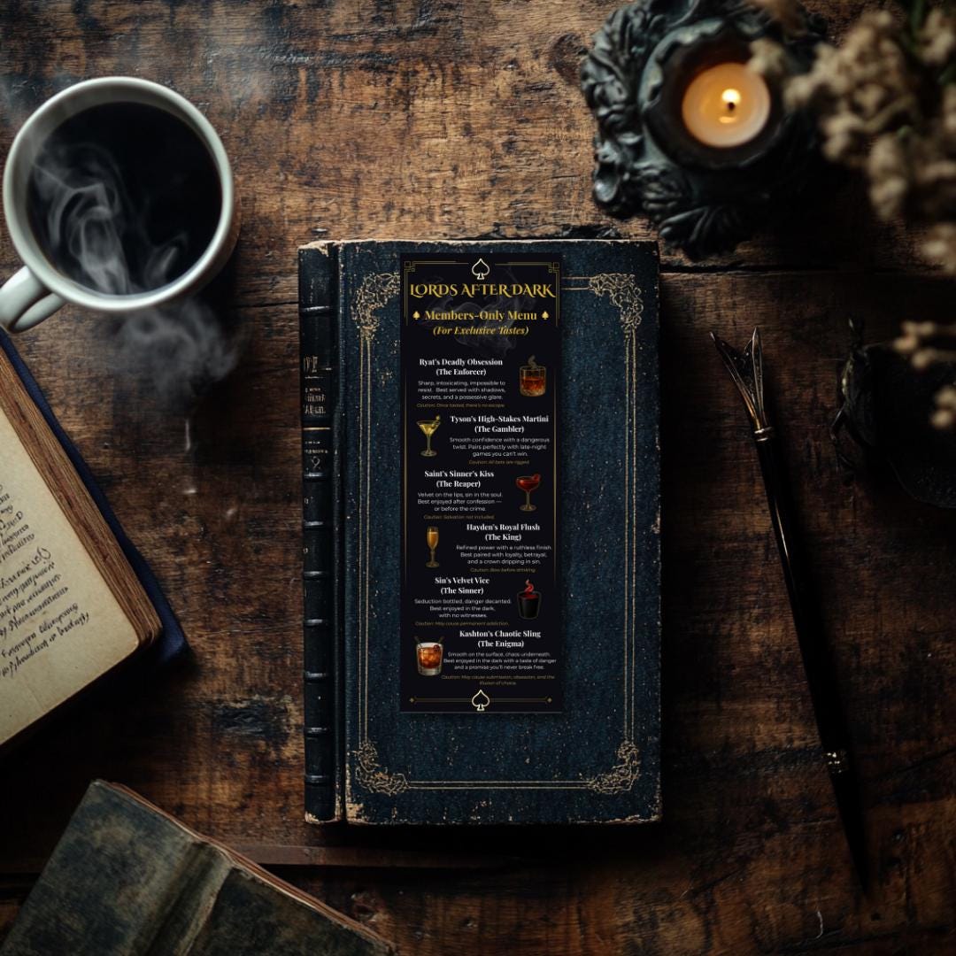 Lords After Dark Bookmark – Shantel Tessier Inspired – Dark Romance Bookmark – Spade Brothers – Stalker Romance Gift – Bookish Gift - Image 4