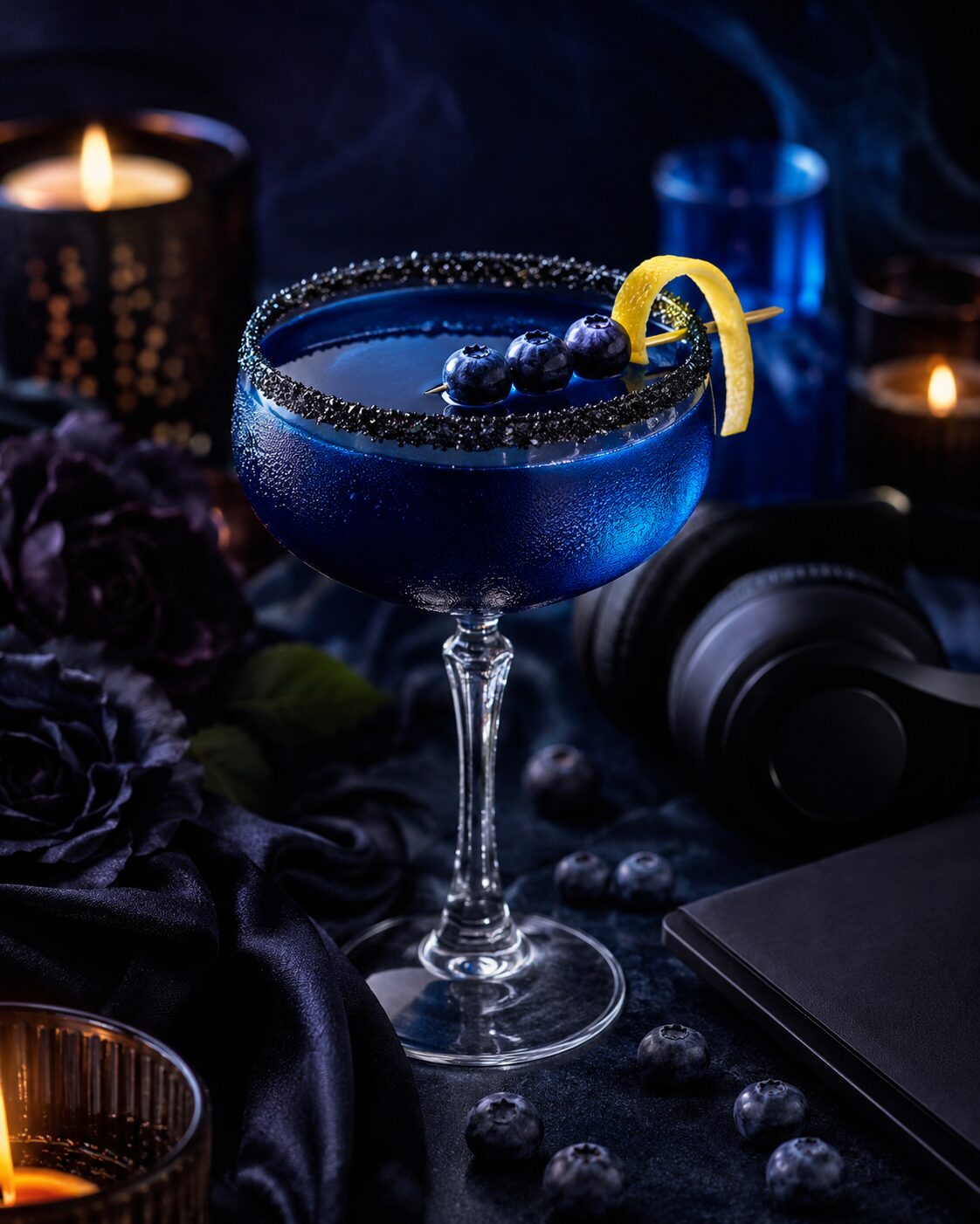 Blueberry Blackout Cocktail (and Mocktail)