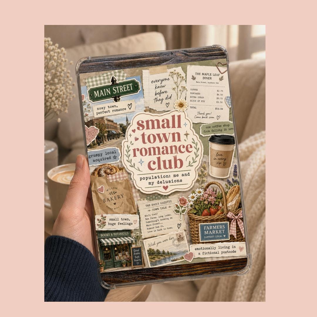 Small Town Romance Kindle Insert - Cosy Romance Reader Bookish Decor