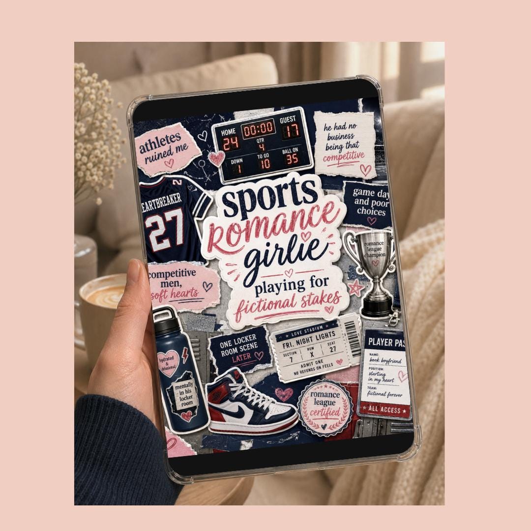 Sports Romance Girlie Kindle Insert - Athlete Romance Bookish Decor