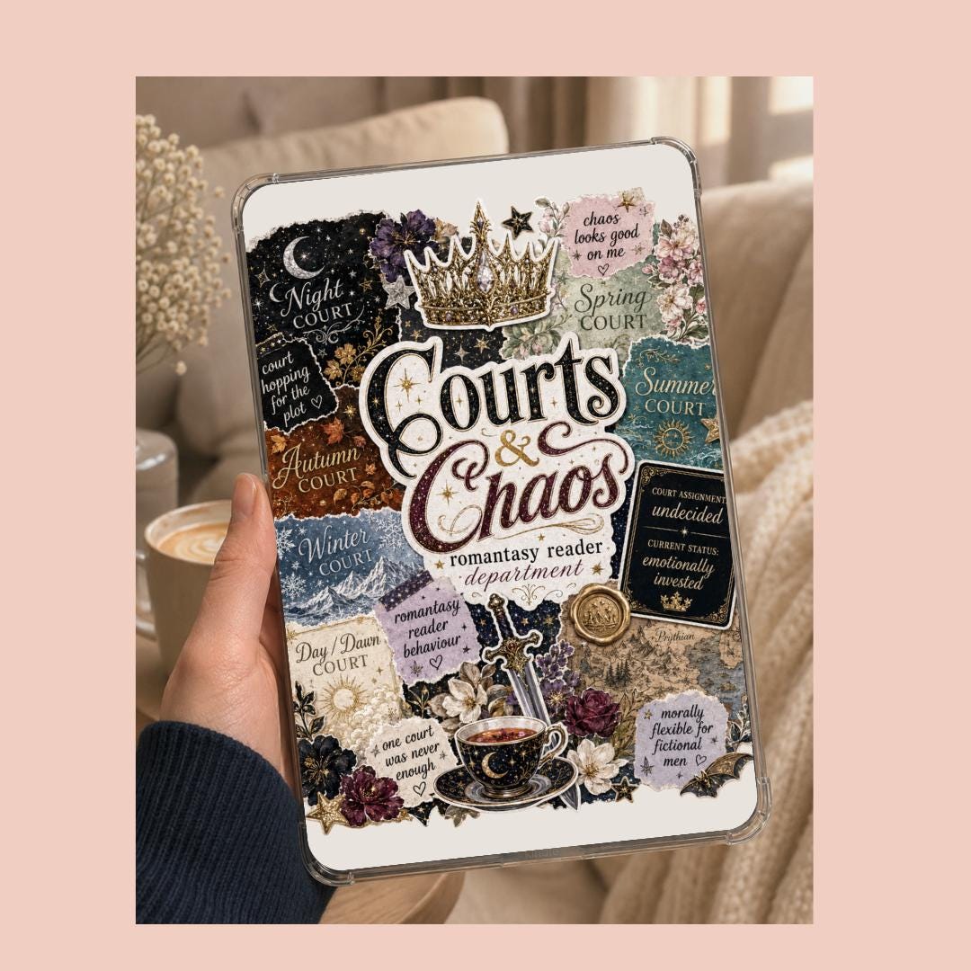 Courts and Chaos Kindle Insert - ACOTAR Inspired Romantasy Decor