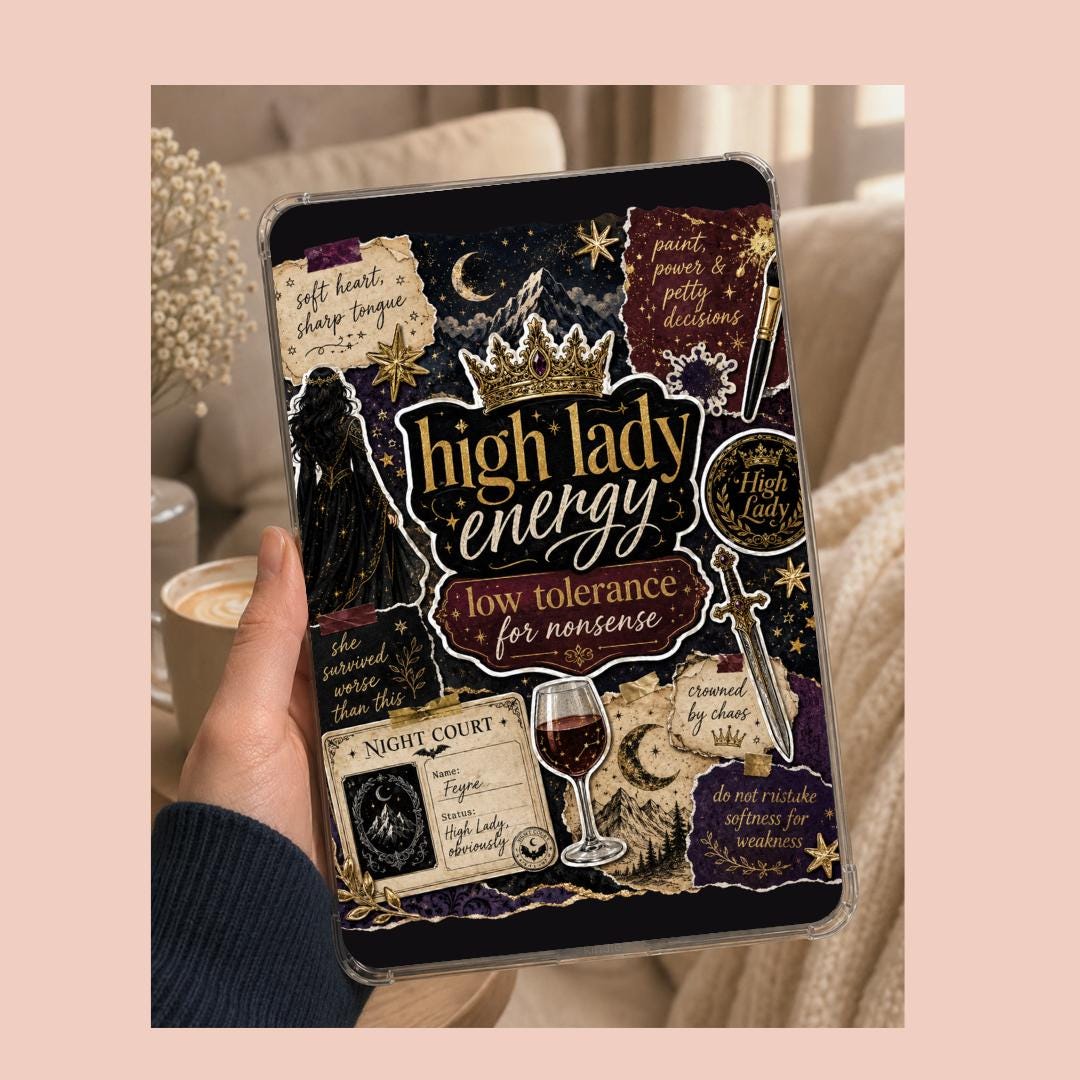 High Lady Energy Kindle Insert - ACOTAR Inspired Romantasy Decor