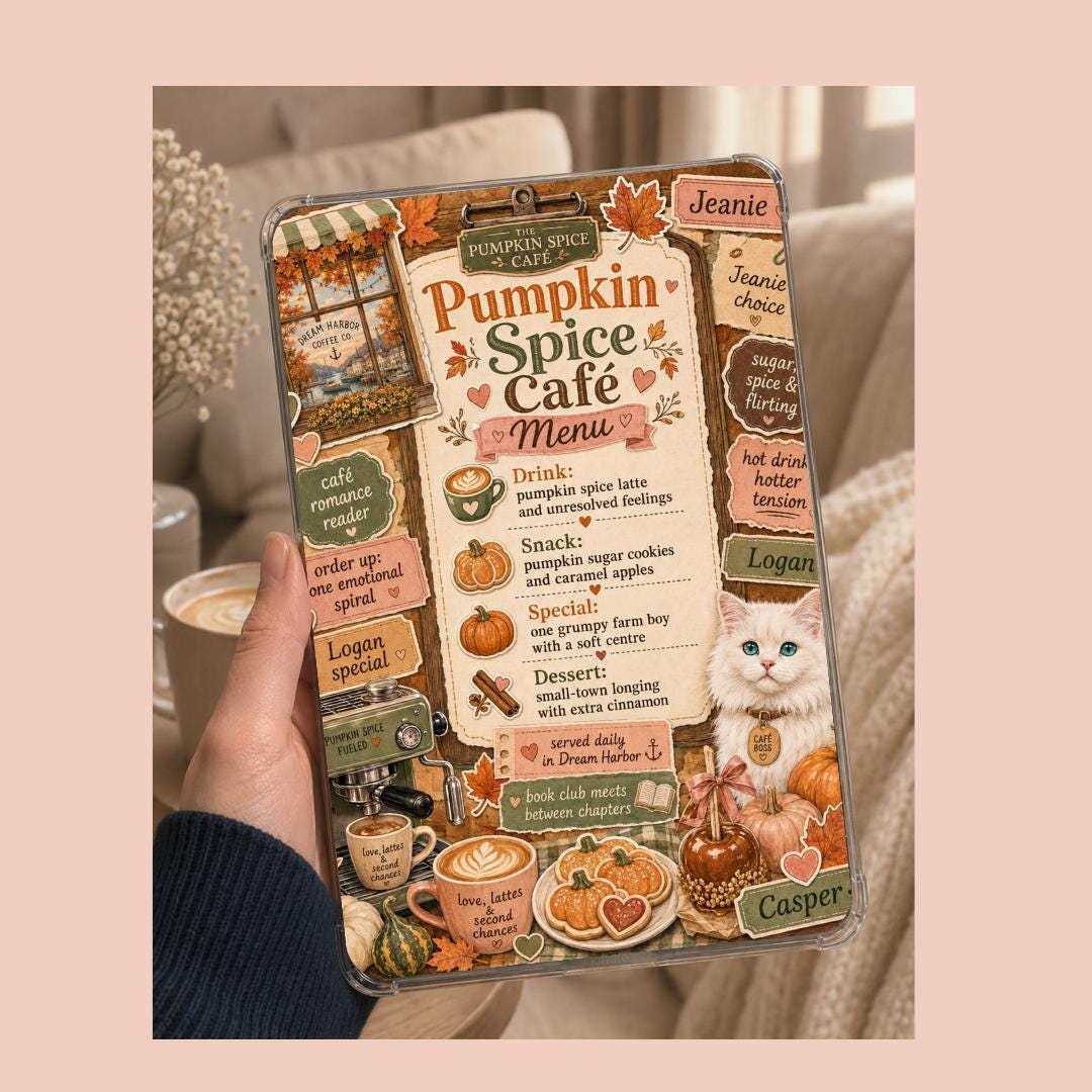 Pumpkin Spice Cafe Menu Kindle Insert - Laurie Gilmore Dream Harbor