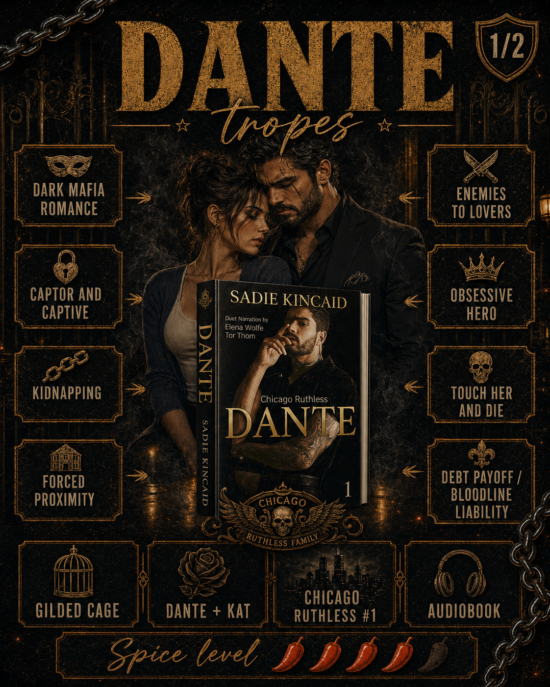 Dante tropes: dark mafia romance, captor and captive, kidnapping, forced proximity, enemies to lovers, obsessive hero, touch her and die, debt payoff and bloodline liability