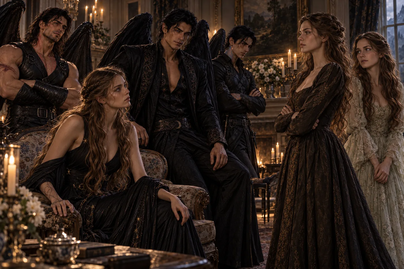 Rhysand, Cassian and Azriel meeting Nesta and Elain at the Archeron estate