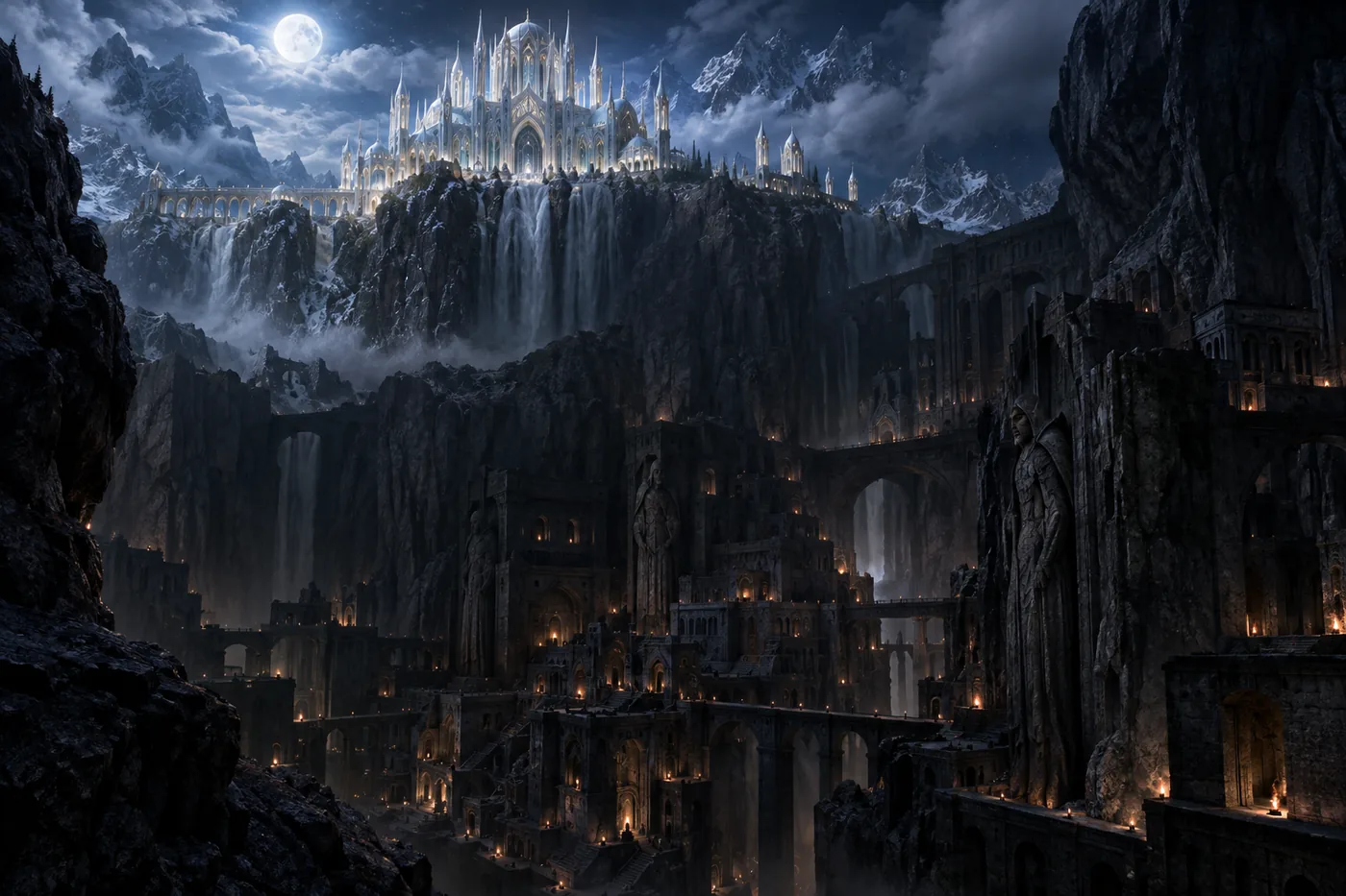 The Moonstone Palace above Hewn City in the Night Court