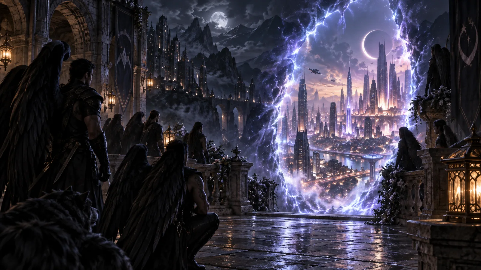A portal tearing open between Prythian and Crescent City