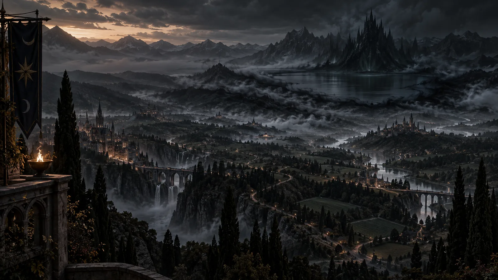 Shadow spreading across the Fae territories beyond the lake of Koschei